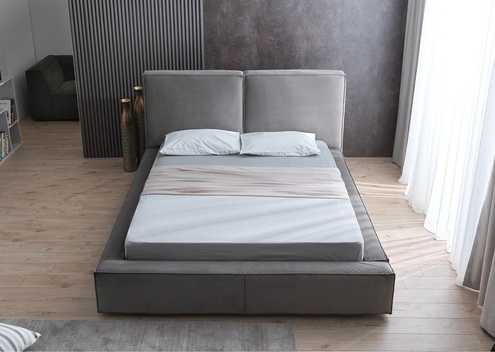Pat tapitat Deluxe 140x200+somiera ortopedica+saltea incluse