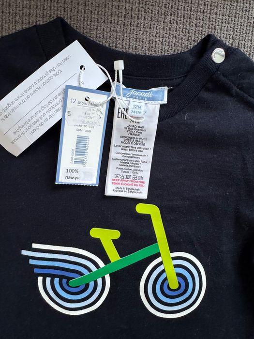 Jacadi - Нови блузи и суичери 9-12 месеца 3бр.