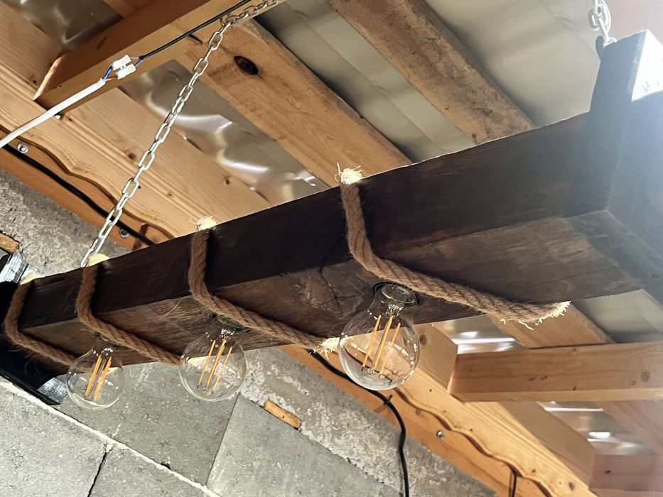 Изработка на дървени полилеи за барбекю, веранда, механа