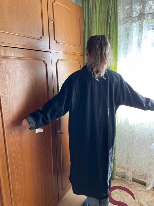 Palton/Pardesiu dama nou, negru, mărimea 46, 70% lână