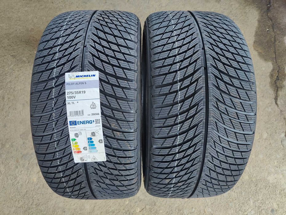 2 Нови зимни гуми 275/35R19 Michelin Pilot Alpin 5*(BMW) XL 100V M+S 3PMFS RFID с борд