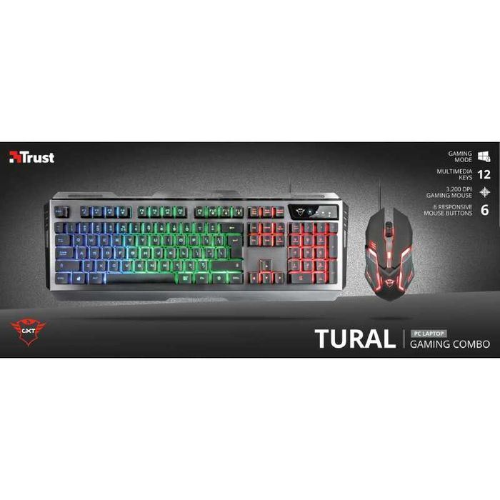 Kit Tastatura si Mouse Gaming Trust GXT 845 Tural Combo