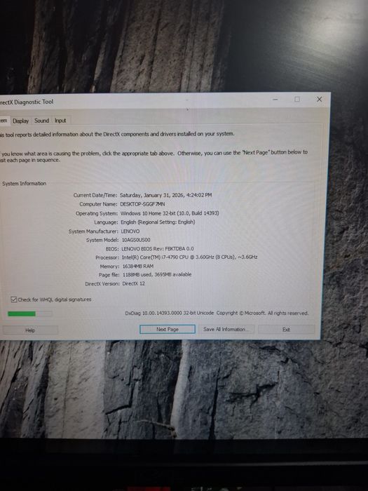 PC Lenovo i7 16 gb ramii
