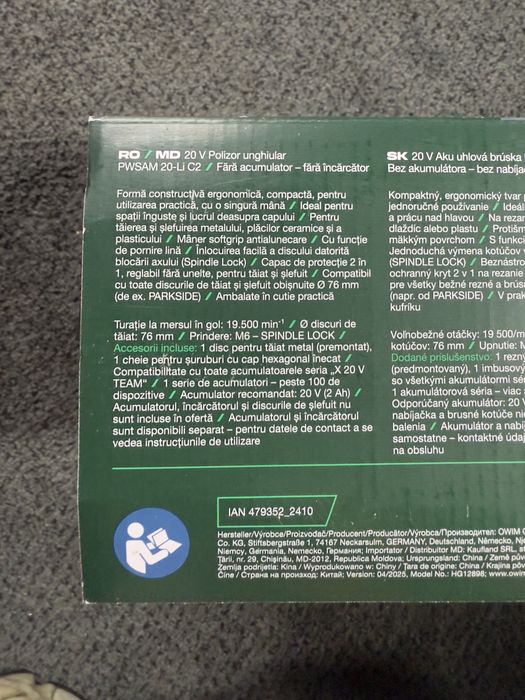 Polizor unghilar mini flex 20v Parkside