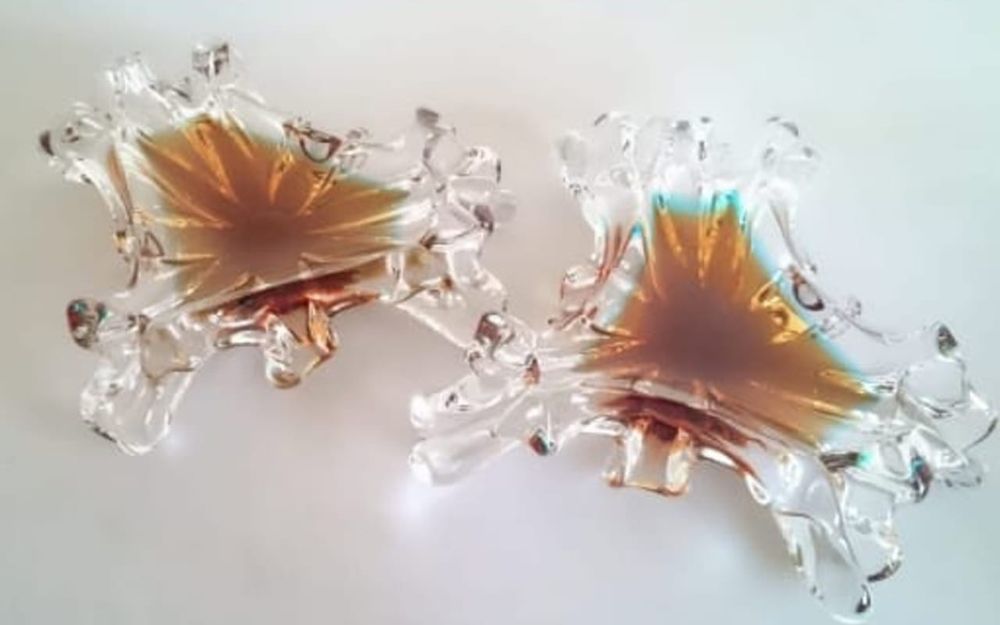 Пепельницы цветное стекло, хрусталь