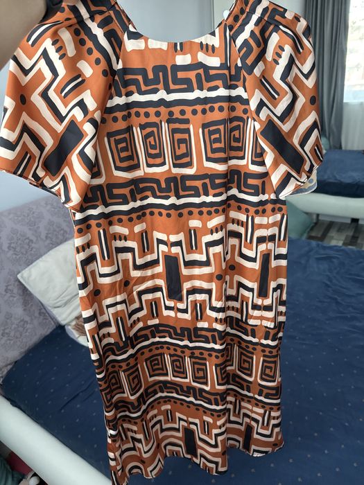 Rochie cu matase Caramel, maneci fluture, matimea 36 S