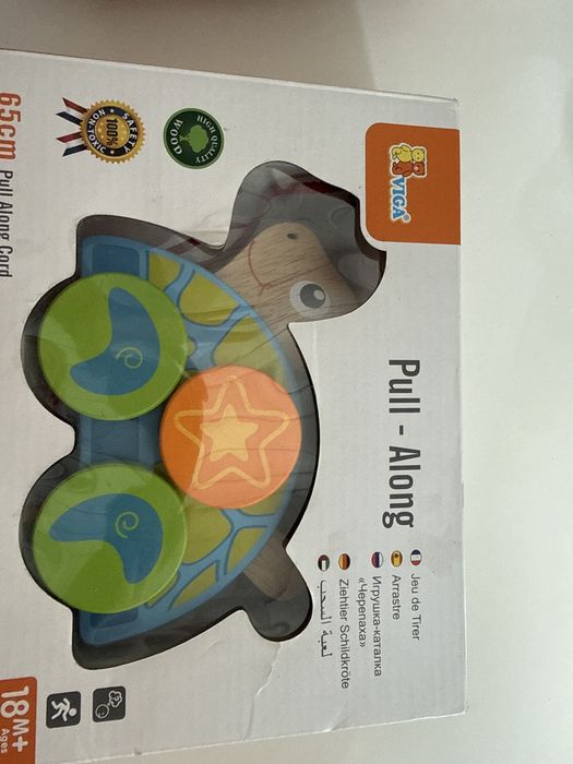 Дървена играчка костенурка  за дърпане Viga.