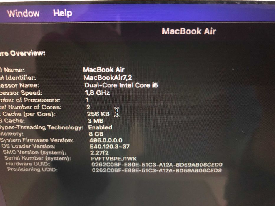 MacBook Air 13'' 2017 A1466 i5 1,8 GHz, 8 GB, SSD 128 GB.vizual CA NOU