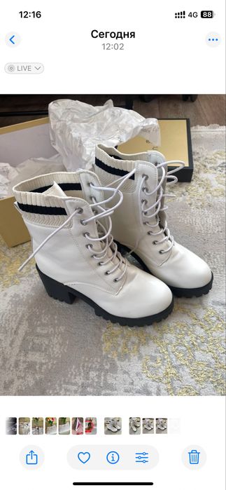 Ботинки женские,белые,красивые