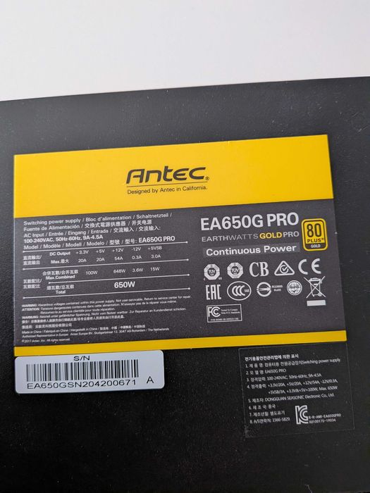 Sursă Antec EA650G Pro 650W 80+ Gold - defectă