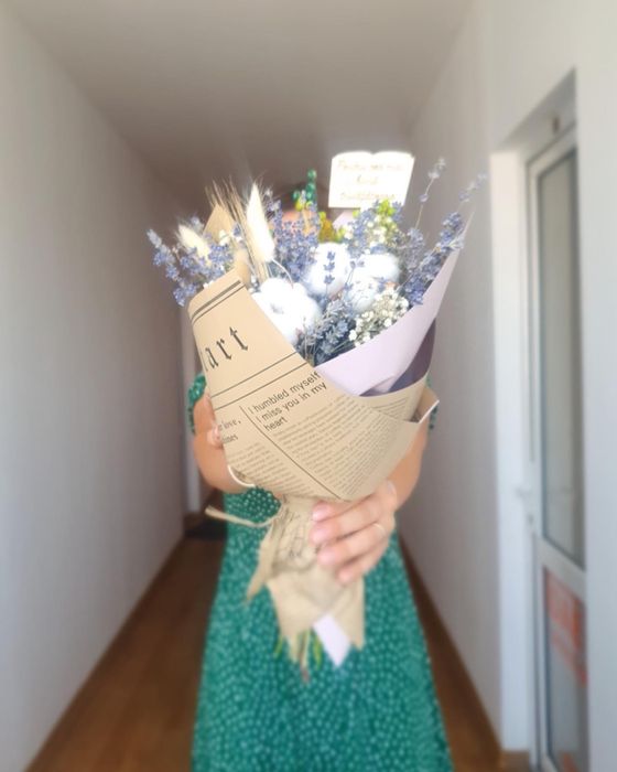 Buchet cu lavanda și bumbac