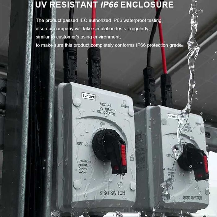 DC Изолатори за соларни стрингове 32А/1000V 4P Четириполюсен/IP 65