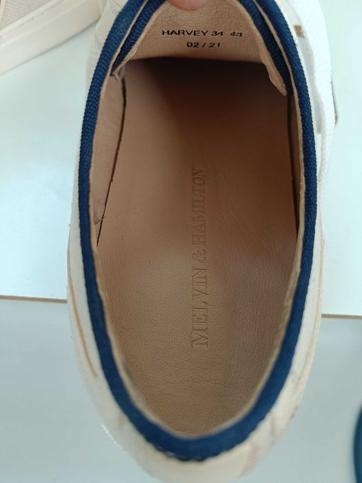 Pantofi sport casual 44 44.5 lucrati manual Melvin & Hamilton piele