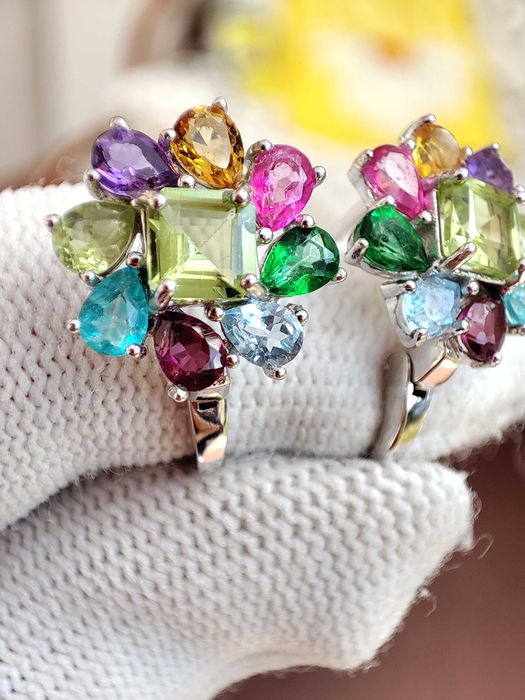 925 Cercei argint cu peridot