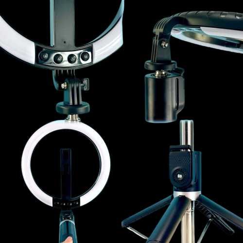 LED ринг лампа, статив, селфи стик,  монопод, 10", Bluetooth shutter