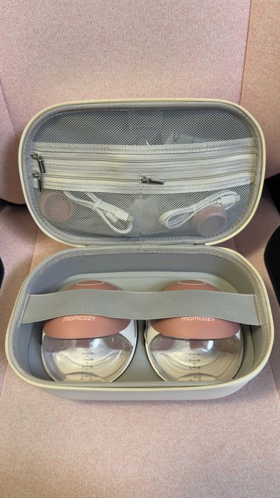 [Premium] Pachet 2 pompe sâni electrice hands-free Momcozy M9, Cozy Red, ca noi - folosit DOAR o săptămână