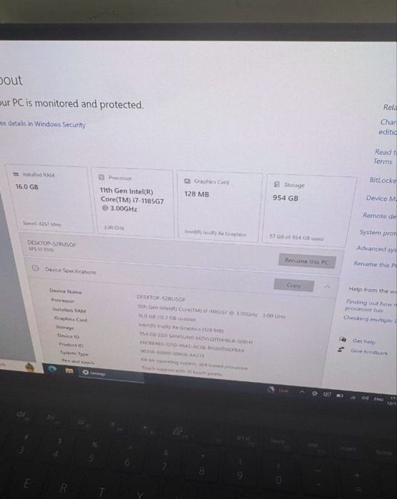 XPS 9310 OLED 4K NOU Touchscreen i7-11850 Super Slim 1 KG Aluminiu