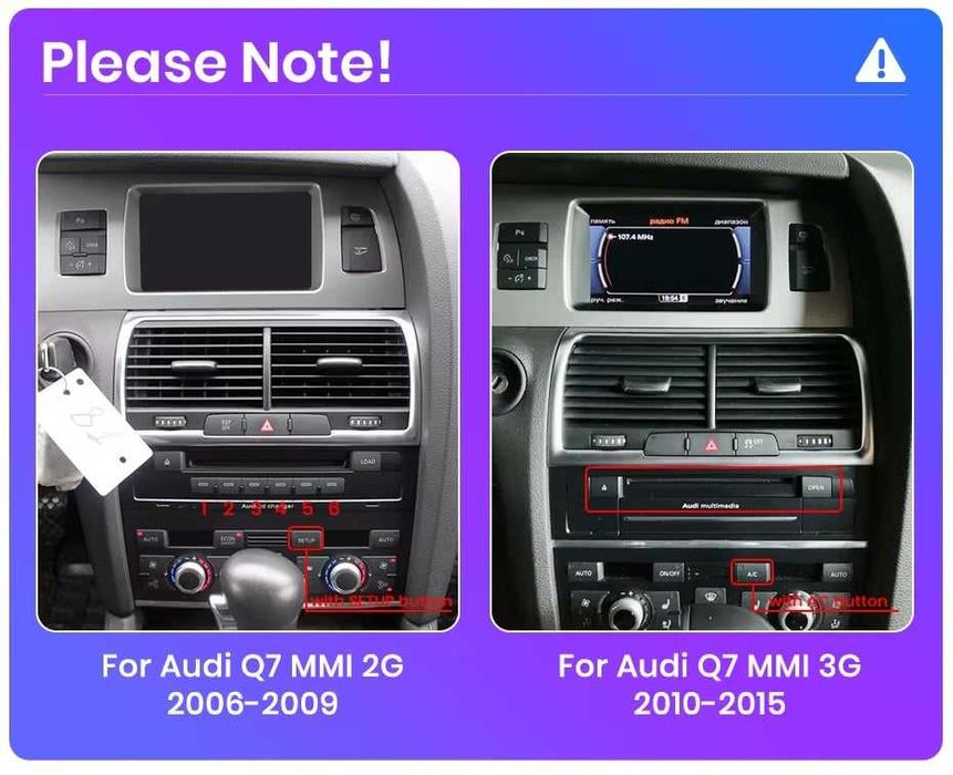 Navigatie Dedicata Audi Q7 (2005 - 2015), 8.8 Inch 6Gb Ram, Carplay