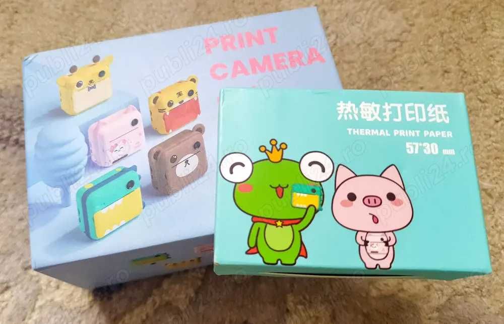 Aparat FOTO copii NOU, gen POLAROID & video & WIFI + 3 role print
