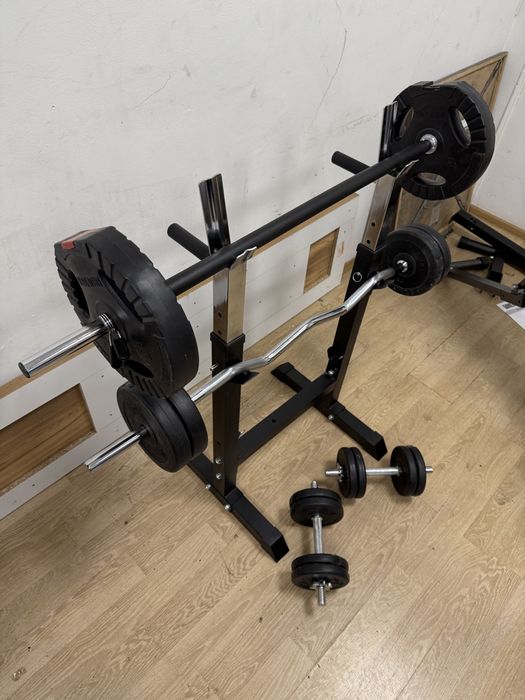 Pachet Sala haltera, Bara z, Gantere Reglabile  Greutate totala 32 kg