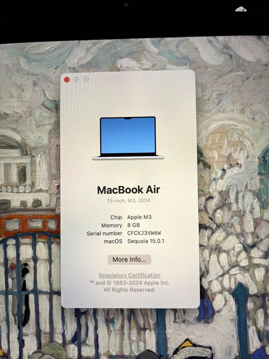 Macbook Air M3 13" 8 GB RAM 256 GB SSD 2024