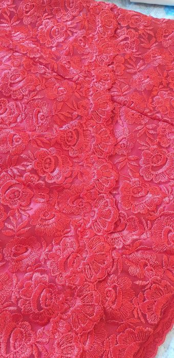 Официална дамска рокля в червен цвят+болеро