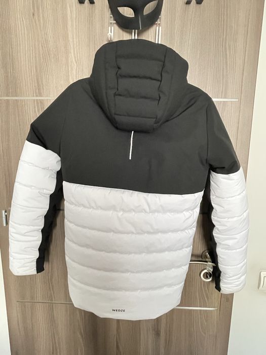 Мъжко ски яке 100, бяло/черно