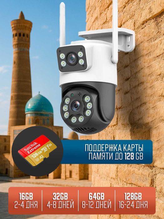 Умная PTZ камера для улицы и дома с Wi-Fi камера видеонаблюдения