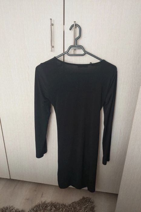 Rochie neagră elegantă cu drapaj, Defacto, mărimea M – office / evenim