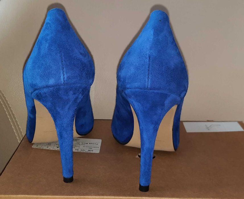 H&M pantofi stiletto albastrii,  marimea 40,5