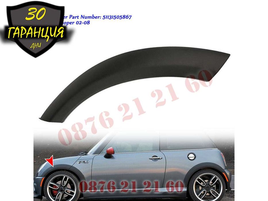 Вежди Калници Раздувки MINI R50 R52 R53 МИНИ Р50 Р52 Р53 02-2008