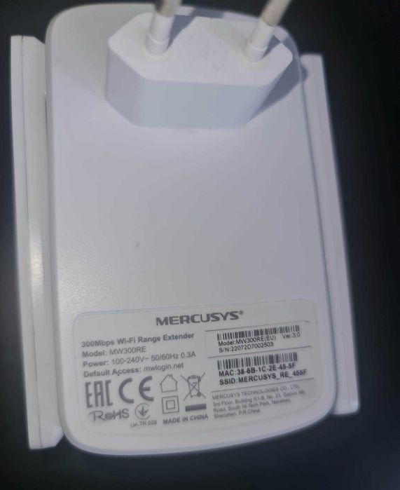 Wireless Range Extender MERCUSYS MW300RE, 300 Mbps