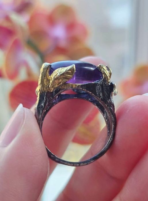 Красив сребърен пръстен с Аметист