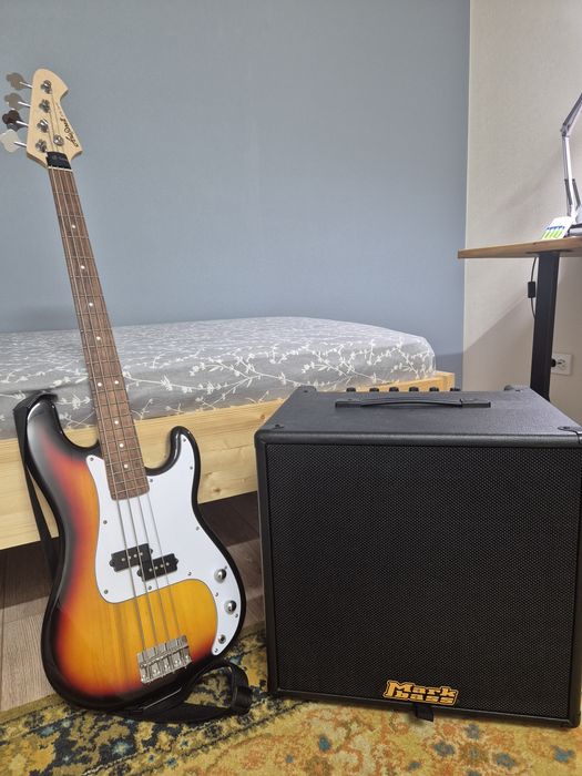 Бас гитара aria pro 2/ басовый комбик markbass smb 121 blackline