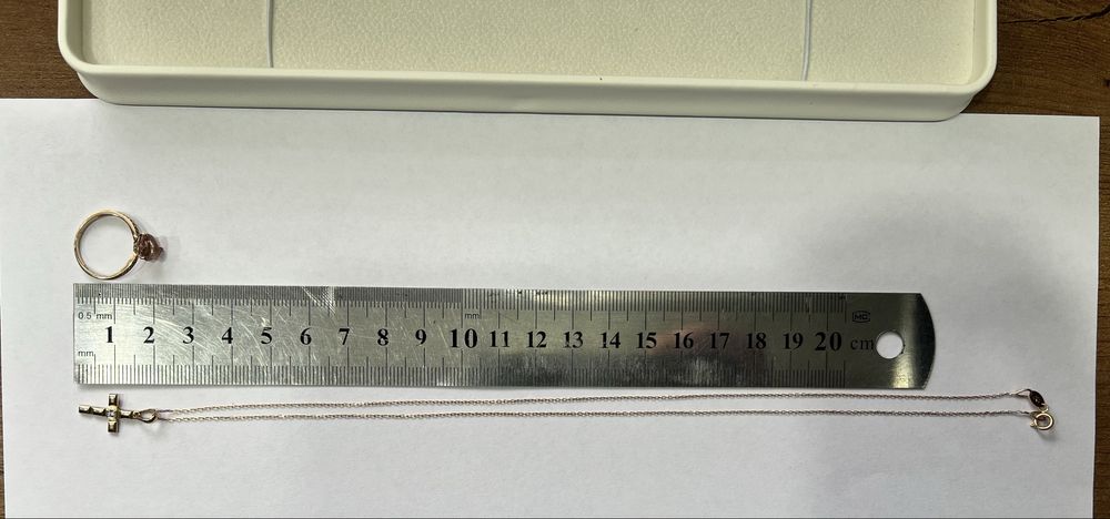 Золотое кольцо, крестик, цепочка 585пр