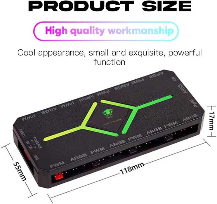 Jungle Leopard ARGB PWM вентилаторен хъб с контролер за 5 V адресируем