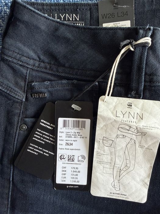 G-Star RAW Lynn 2-Zip Mid Skinny Ankle Jeans ОРИГИНАЛНИ дамски дънки - 26
