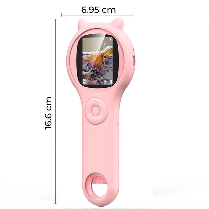 Microscop pentru Copii Digital, Zoom, Foto/Video, Roz, Cadou copii