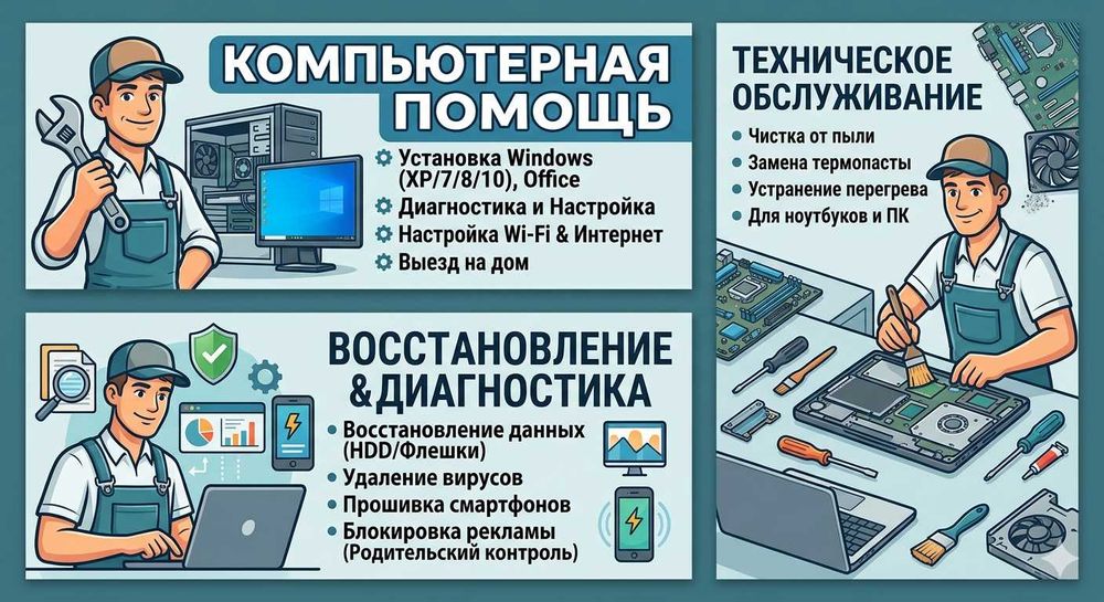 Компьютерная помощь & Настройка техники | Выезд на дом