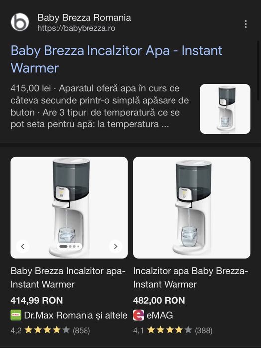 Baby brezza incalzitor apa bebelusi-garantie 2 ani