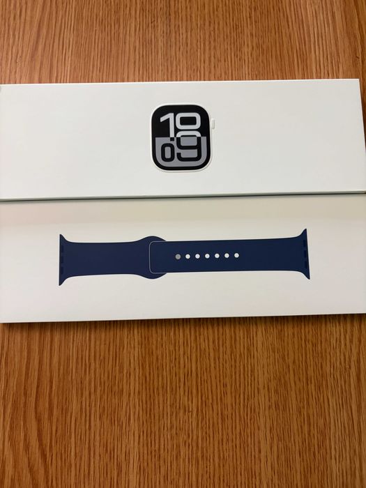 Apple Watch 10, GPS, Silver Aluminium, 46mm, Denim Sport Band,garantie