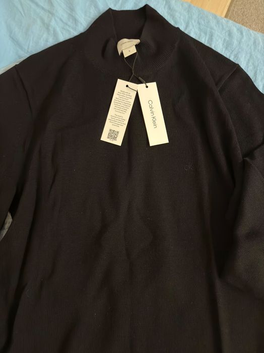 Pulover mock neck Calvin Klein lana merino marimea S