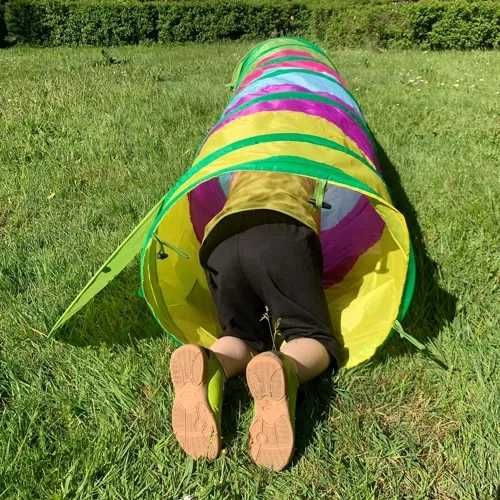 Тунел гъсеница детски 165х46см в ярки цветове тунели за детски кът