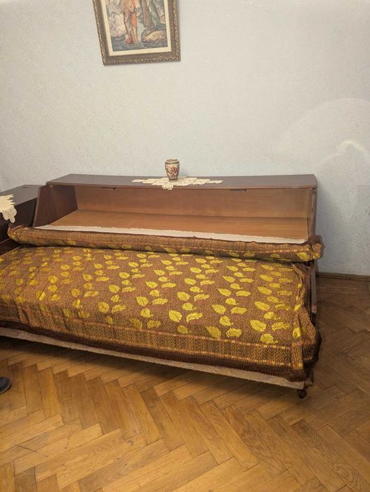 Recamier/Canapea extensibila vintage + lada de zestre – stare perfecta