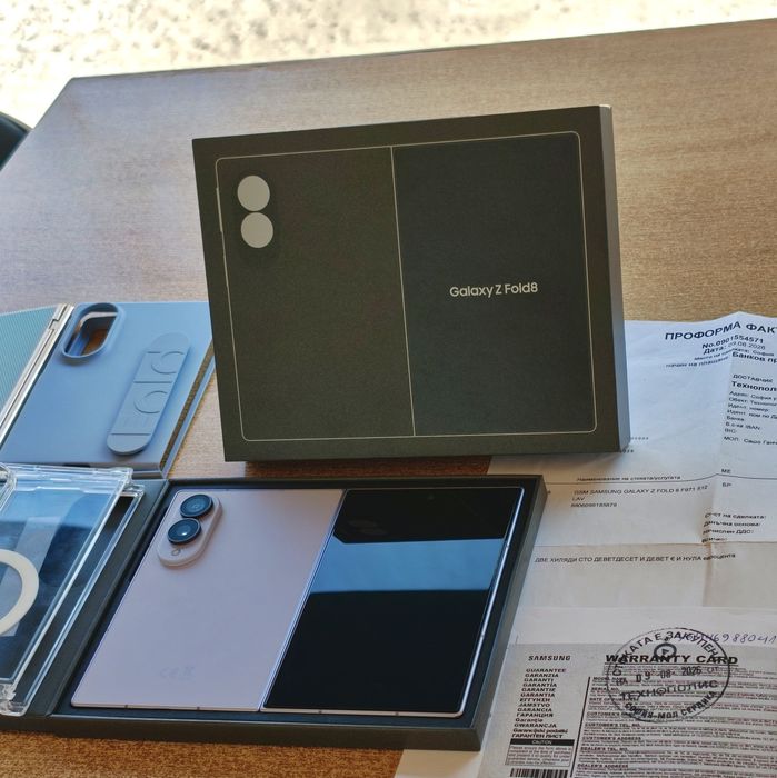Нов ! Samsung Galaxy Z Fold 8 ,512GB, 12GB RAM , 5G  Lavender  Като Нов! Гаранция Технополис!!!