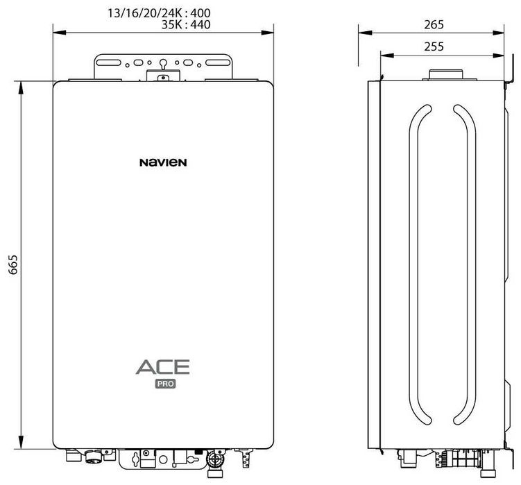 Navien 13K ACE PRO настенный газовый двухконтурный котел до 130м²