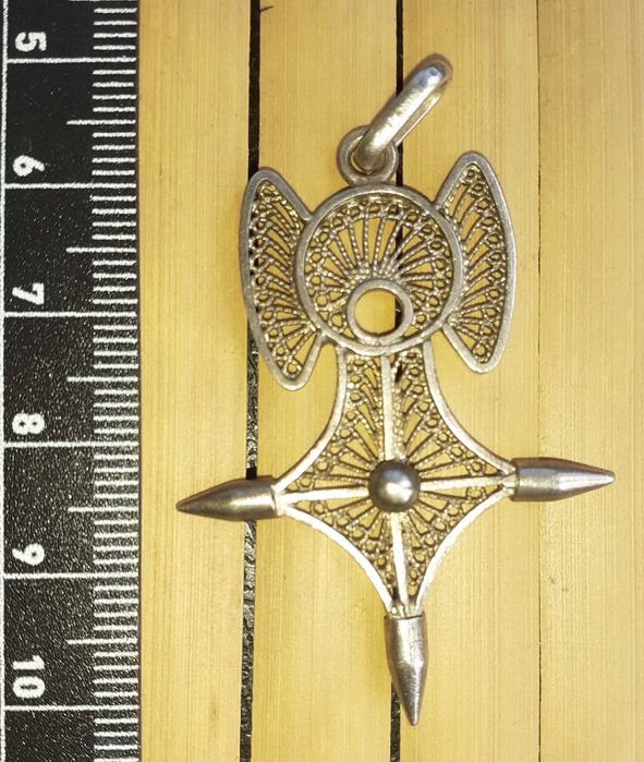 Cruce tuaregă filigran - Agadez, Burkina Faso, 4,5 x 3,5cm
