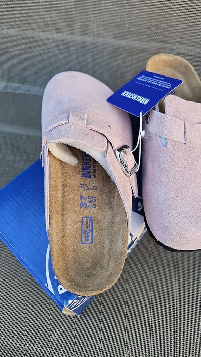 Birkenstock boston roz piele intoarsa 37