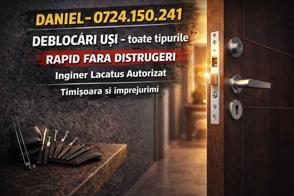 Deblocari Usi Rapid fara distrugere Lacatus Reparatii Timisoara
