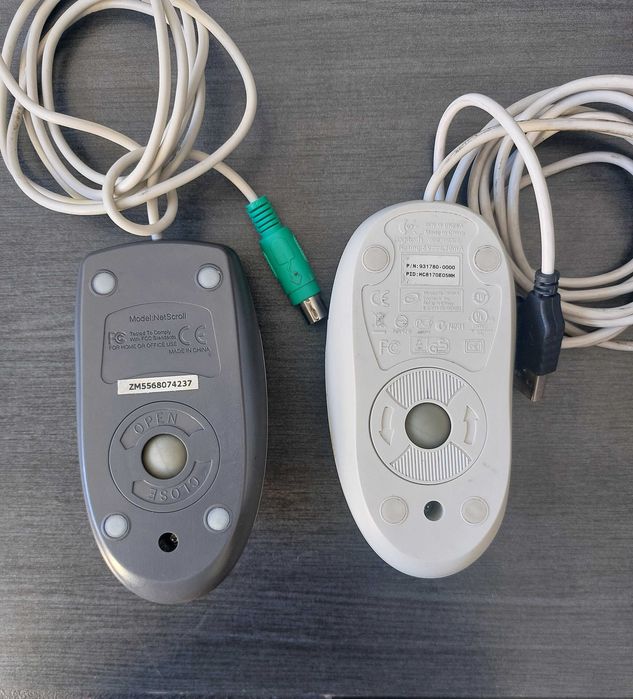 Mouse vechi cu bilă serial, PS2, USB